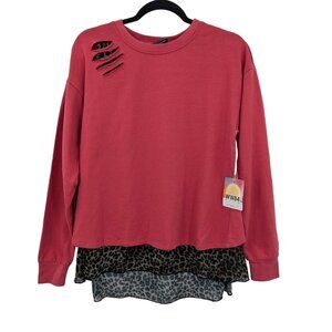 Wonder Woman 1984 Twofer Sweatshirt Size L Distressed Leopard Grunge Y2K Comics